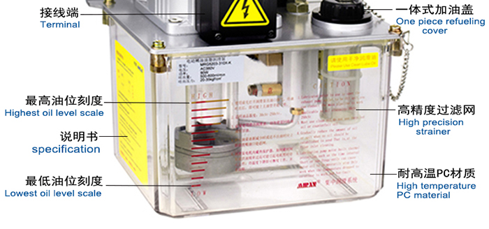 米朗MRG-5202（3L） PLC型稀油油脂一體潤滑油泵及尺寸圖