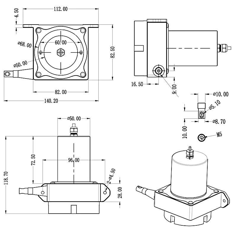 WEPFS1-M絕對(duì)值防水型拉繩位移傳感器安裝尺寸 WEPFS1-M絕對(duì)值防水型拉繩位移傳感器安裝尺寸