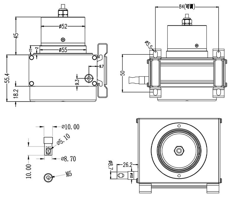 MPSFS2防水絕對(duì)值型拉線(xiàn)式位移傳感器安裝尺寸